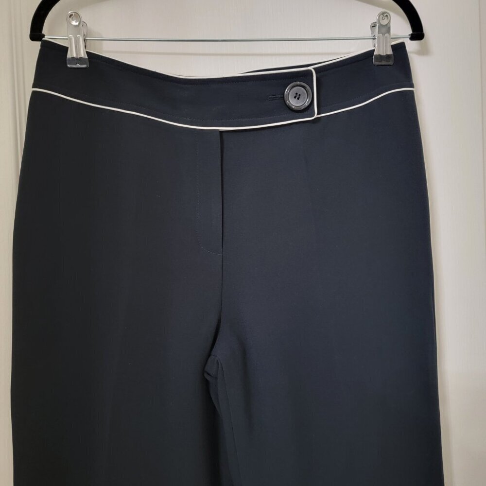Tahari ASL Size 10 Black w/ White Trim Trouser Dress Pants Gently Used Condition - Picture 3 of 13